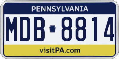 PA license plate MDB8814