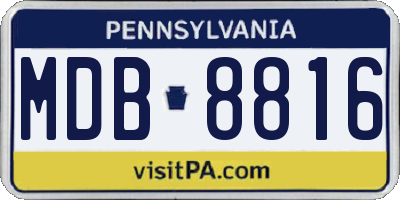 PA license plate MDB8816