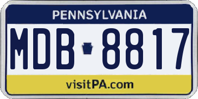 PA license plate MDB8817