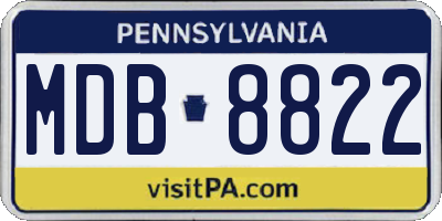 PA license plate MDB8822