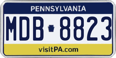 PA license plate MDB8823