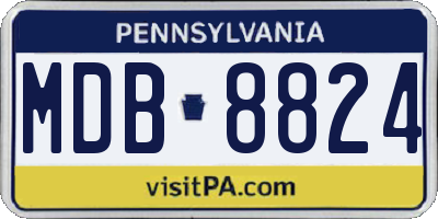 PA license plate MDB8824