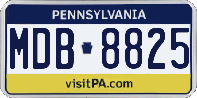 PA license plate MDB8825