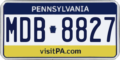 PA license plate MDB8827
