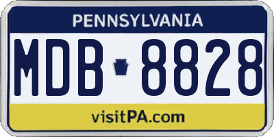 PA license plate MDB8828