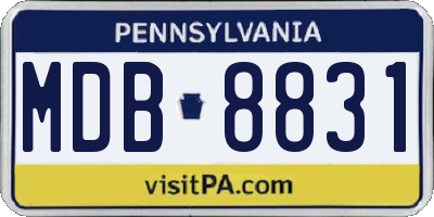 PA license plate MDB8831