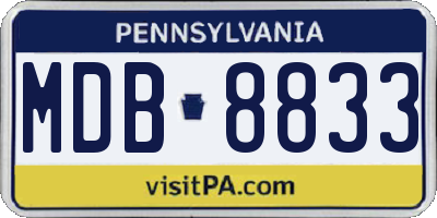 PA license plate MDB8833