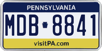 PA license plate MDB8841