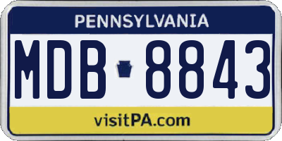 PA license plate MDB8843