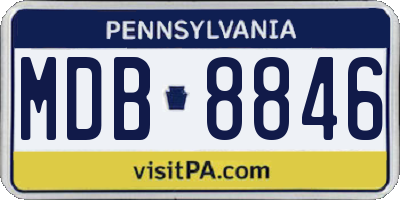 PA license plate MDB8846