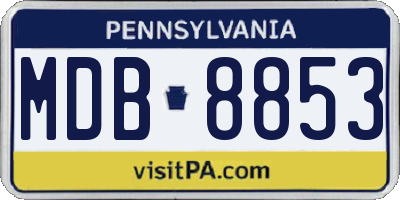 PA license plate MDB8853