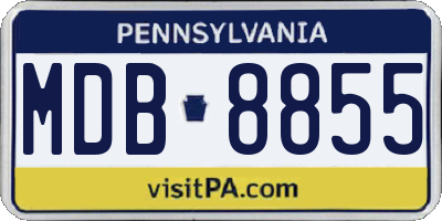 PA license plate MDB8855