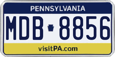 PA license plate MDB8856