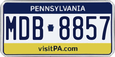 PA license plate MDB8857