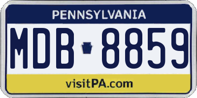 PA license plate MDB8859