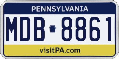 PA license plate MDB8861