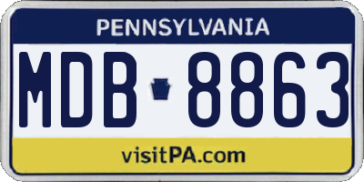 PA license plate MDB8863
