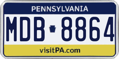 PA license plate MDB8864
