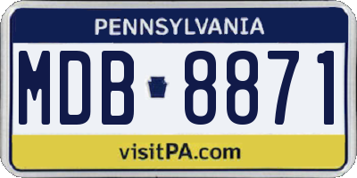 PA license plate MDB8871