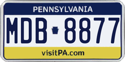 PA license plate MDB8877