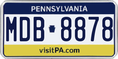 PA license plate MDB8878
