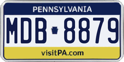 PA license plate MDB8879