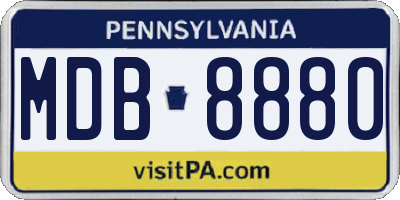 PA license plate MDB8880