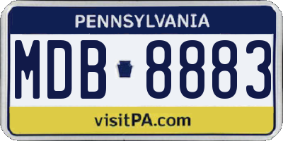 PA license plate MDB8883