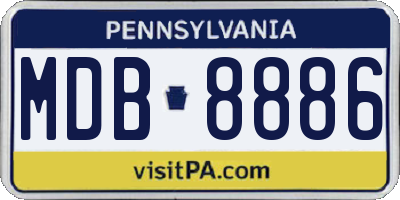 PA license plate MDB8886