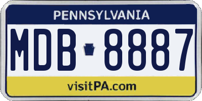 PA license plate MDB8887