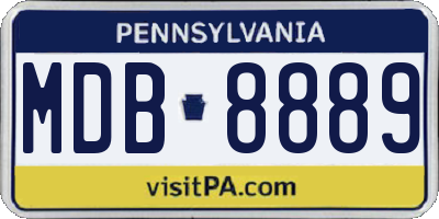 PA license plate MDB8889