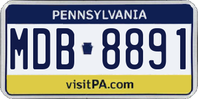 PA license plate MDB8891