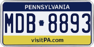 PA license plate MDB8893