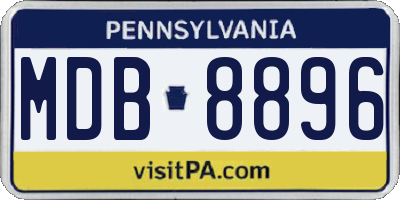 PA license plate MDB8896