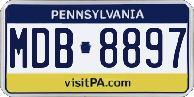 PA license plate MDB8897