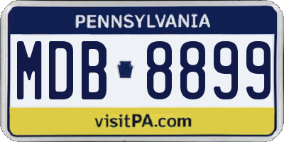 PA license plate MDB8899