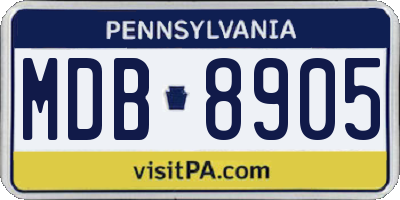 PA license plate MDB8905