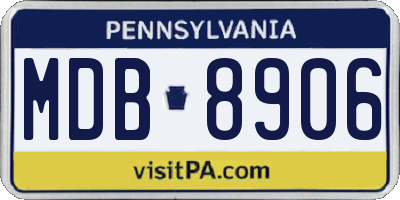 PA license plate MDB8906