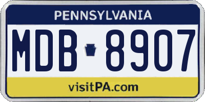 PA license plate MDB8907
