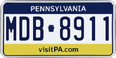 PA license plate MDB8911