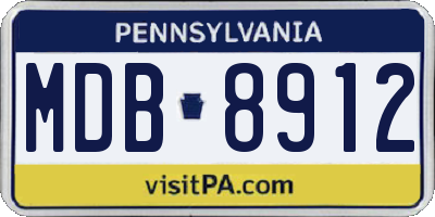PA license plate MDB8912