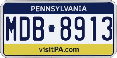 PA license plate MDB8913