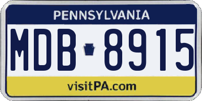 PA license plate MDB8915