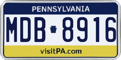PA license plate MDB8916