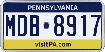 PA license plate MDB8917