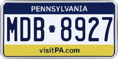 PA license plate MDB8927