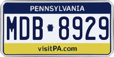 PA license plate MDB8929