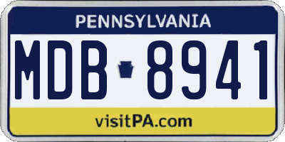 PA license plate MDB8941