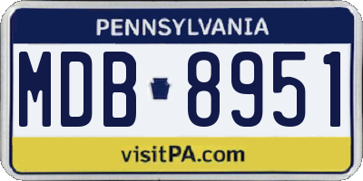 PA license plate MDB8951