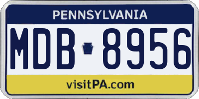 PA license plate MDB8956